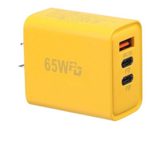 Stock Preferred - 65W USB-C Fast Wall Charger with 3 Ports – Quick Charge 3.0 + Dual PD, Universal Power Adapter for Samsung, Apple & More-Front_Standard 