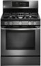 LG - 5.4 Cu. Ft. Freestanding Gas Convection Range - Black Stainless Steel-Front_Standard 