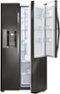 LG - 26 Cu. Ft. Door-in-Door Side-by-Side Refrigerator with Thru-the-Door Ice and Water - PrintProof Black Stainless Steel-Front_Standard