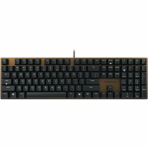 CHERRY - KC 200 MX-Wired Keyboard - MX2A BROWN - /Bronze Housing - Tactile feel - abrasion resistant keys - white LED - Black-Front_Standard 