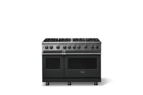 Front. Viking - 6.1 Cu. Ft. Professional 5 Series Freestanding Double Oven Liquid Propane Gas Convection 8 Burner Range - Antique Bronze.