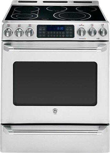  GE - Café 5.4 Cu. Ft. Self-Cleaning Freestanding Electric Convection Range - Stainless steel