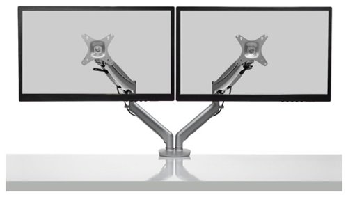  Kanto - Dual-Monitor Mount for Most 17&quot;-27&quot; Flat-Panel Displays - Silver