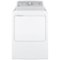GE - 7.2 Cu. Ft. 4-Cycle Electric Dryer - White on white/silver-Front_Standard 