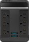 Rocketfish™ - 6 Outlet/2 USB Swivel Wall Tap 2100 Joules Surge Protector - Black-Front_Standard 