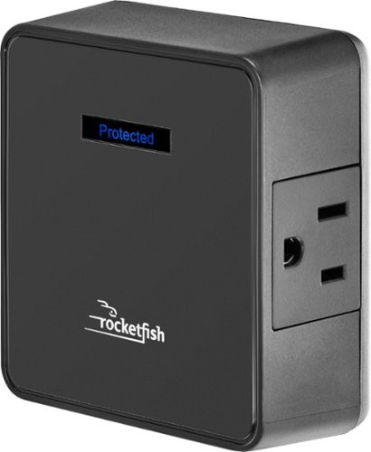 Rocketfish™ 2 Outlet Wall Tap 1500 Joules Surge Protector - Black GLOBAL SHIPPING
