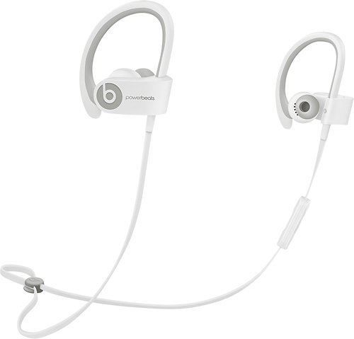  Beats - Geek Squad Certified Refurbished Powerbeats2 Wireless Earbud Headphones - White