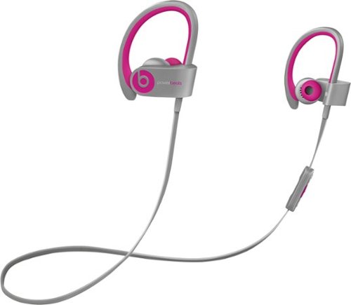 Beats - Geek Squad Certified Refurbished Powerbeats2 Wireless Earbud Headphones - Pink/Gray