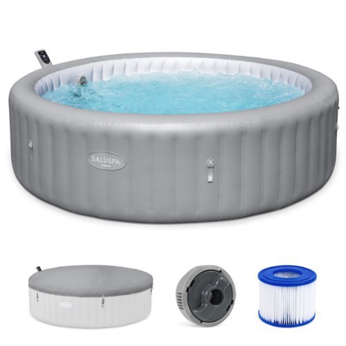 Bestway - SaluSpa Hawaii Smart AirJet Inflatable Hot Tub with EnergySense Cover - Gray-Front_Standard 