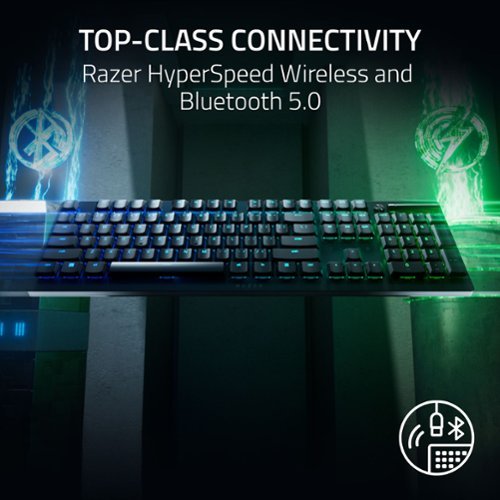 Razer DeathStalker V2 Pro Full Size Wireless Optical Linear Switch Gaming Keyboard with Low-Profile Design - Black WORLDWIDE DELIVERY