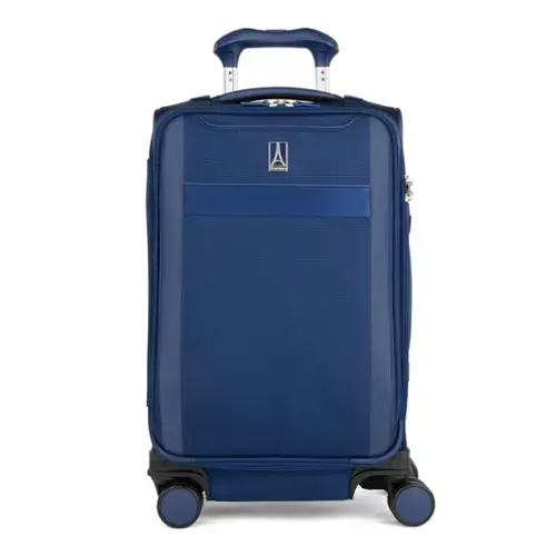 Front. Travelpro - Versapack + Lightweight Softside Expandable 21" Carry On Spinner - Estate Blue.