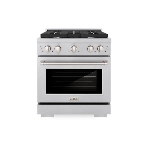 ZLINE - 30 in. Paramount Dual Fuel Satin Steel Range w/ 4 Burners & Convection Oven (SDRS-30) - Stainless Steel