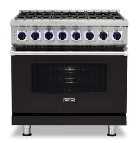 Viking - 36"W./24"D. Dual Fuel Sealed Burner Range-6 Burners-LP - Onyx-Front_Standard 