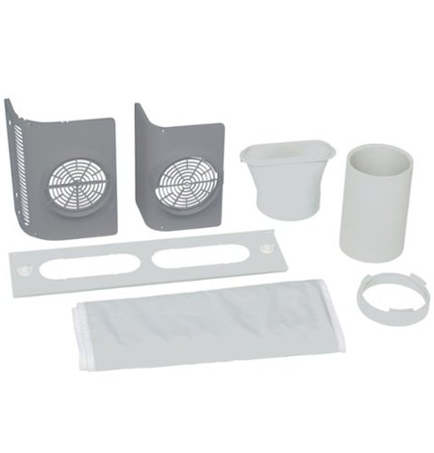 GE - Dual Hose Conversion Kit for Select Portable Air Conditioners - Gray-Front_Standard 