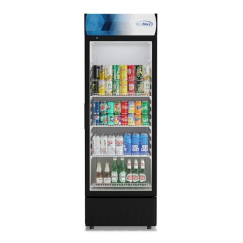 Koolmore - 24 in. One-Door Merchandiser Refrigerator - 12 Cu. Ft. MDR-1GD-12C - Black-Front_Standard 