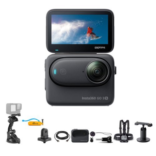 Insta360 - GO 3S Small Action Camera (64GB) + 50-in-1 Accessory Kit - Black - Black-Front_Standard 