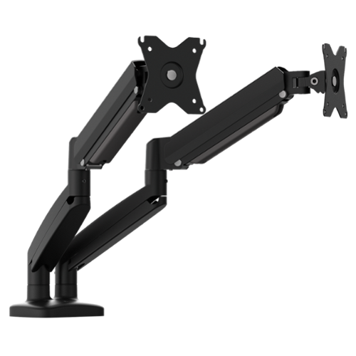j5create - Ergonomic Dual Monitor Desk Mount for Most 17” -32” Monitors - Black