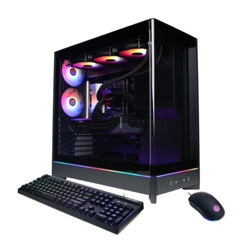 CyberPowerPC - Gaming Desktop - AMD Ryzen 7 9800X3D - AMD Radeon RX 9070 16GB - 32GB DDR5 - 1TB PCIe 4.0 SSD Storage - Black-Front_Standard 