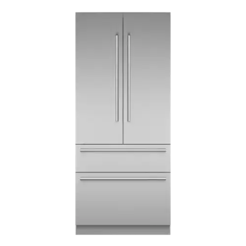 Front. Thermador - Freedom Collection 36 in Wide 18.8 Cu. Ft. Smart Built-in French Door Bottom Freezer Refrigerator - Stainless Steel.