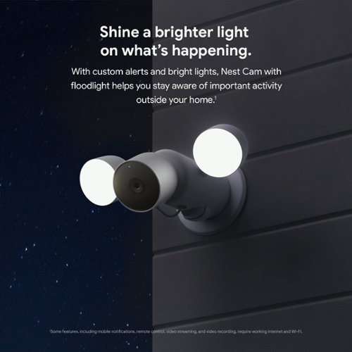Google  Nest Cam with Floodlight - Outdoor or Wired - Smart Security Camera - Snow HOW TO BUY