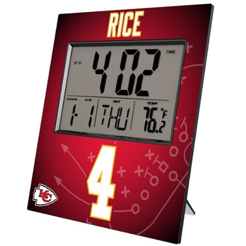 Keyscaper - Rashee Rice Kansas City Chiefs Digital Desk & Wall Clock - Multicolor-Front_Standard 