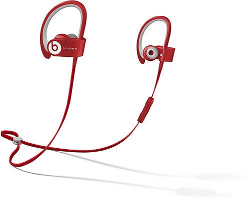  Beats - Geek Squad Certified Refurbished Powerbeats2 Wireless Earbud Headphones - Red