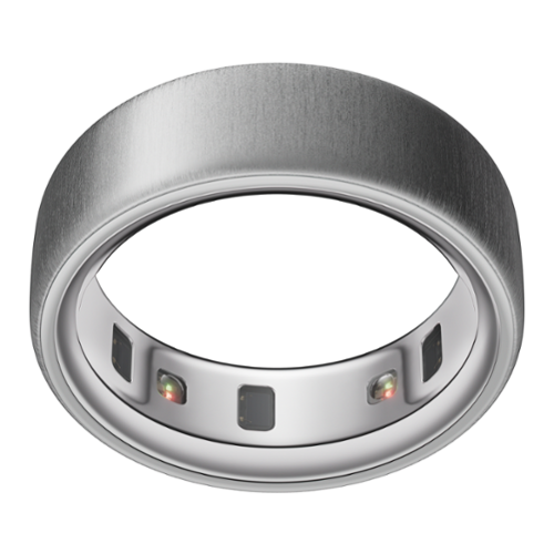 Oura Ring 4 - Smart Ring - Size Before You Buy with Oura Ring 4 Sizing Kit - Size 15 - Brushed Silver
