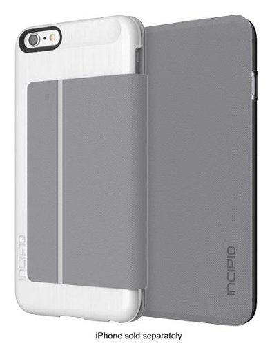  Incipio - Highland Folio Case for Apple® iPhone® 6 Plus and 6s Plus - White/Light Gray