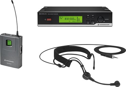 Sennheiser - Wireless Headmic Set with Cardioid Headset Mic - Gray, Silver-Angle_Standard 