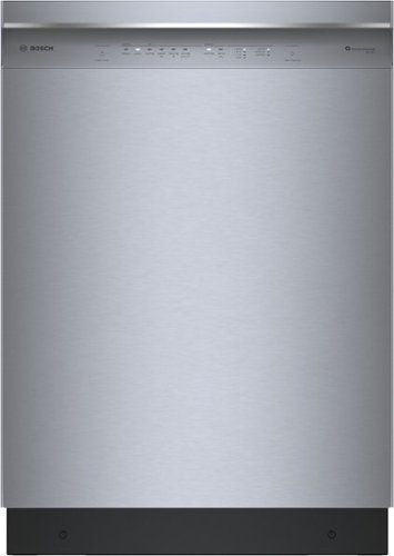"Bosch - 300 Series 24"" Front Control Smart Built-In Stainless Steel Tub Dishwasher with 3rd Rack and AquaStop Plus, 46 dBA - Stainless Steel"