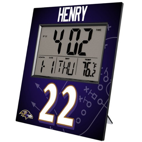 Keyscaper - Derrick Henry Baltimore Ravens Digital Desk & Wall Clock - Multicolor-Front_Standard 