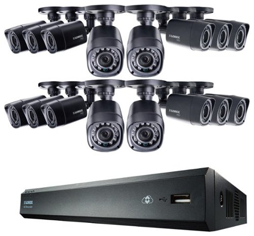 Lorex - 16-Channel, 16-Camera Indoor/Outdoor High-Definition DVR Security System - Black-Front_Standard 