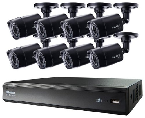 Lorex - 16-Channel, 8-Camera Indoor/Outdoor High-Definition DVR Security System - Black-Front_Standard 