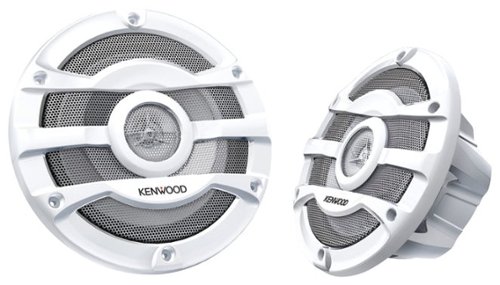 Kenwood - 8" 2-Way Marine Speakers with Polypropylene Cones (Pair) - White-Front_Standard 