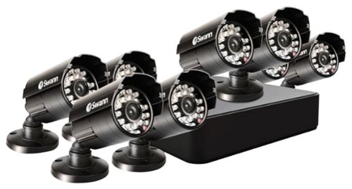  Swann - 8-Channel, 8-Camera Indoor/Outdoor DVR Video Surveillance System - Black
