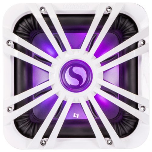 Square Grille for Kicker Solo-Baric L7 12" Subwoofers - White-Front_Standard 