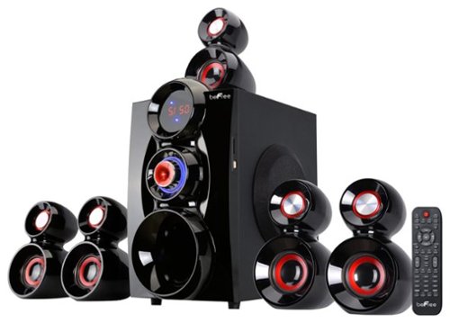 Image of beFree Sound - 5.1-Channel Bluetooth Speaker System - Black/Red