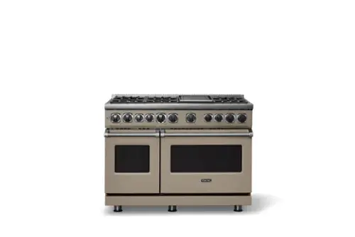 Front. Viking - 48"W. 7.3 Cu. Ft. 7Series Self-Clean Dual Fuel 8 Burner Range/Griddle-Nantucket - Nantucket.