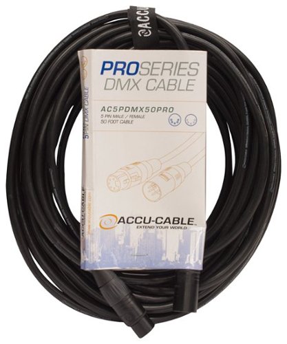 Accu-Cable - Pro Series 50' 5-Pin DMX Cable - Black-Front_Standard