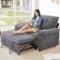 Dyonery - 3-in-1 Convertible Sofa Bed, Pull Out Sleeper Sofa with USB Charging Station & Adjustable Backrest,Dark Gray - Gray-Front_Standard