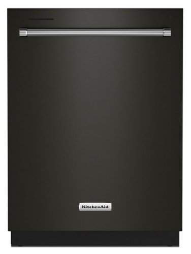 "KitchenAid - 24"" Top Control Built-In Stainless Steel Tub Dishwasher with 3rd Rack, 50+ Total Wash Jets, 44 dBA - Black Stainless Steel"