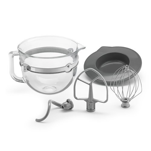 KitchenAid - KitchenAid® F-Series 6-Quart Glass Bowl Accessory Bundle - KSMF6GB - White/Gray