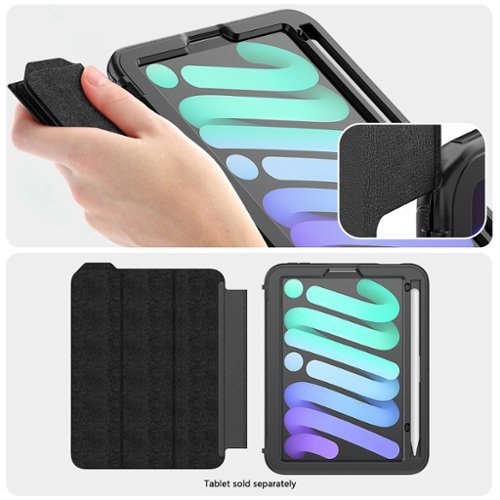 SaharaCase Raider Series Heavy Duty Folio Case for Apple iPad mini (A17 Pro) and iPad mini (6th Gen) - Scorpion Black BUY IN EUROPE