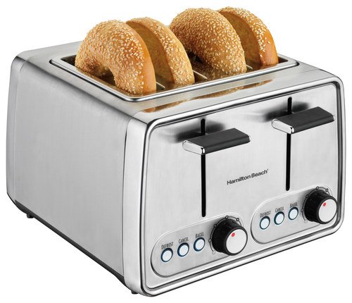  Hamilton Beach - 4-Slice Wide-Slot Toaster - Modern Chrome