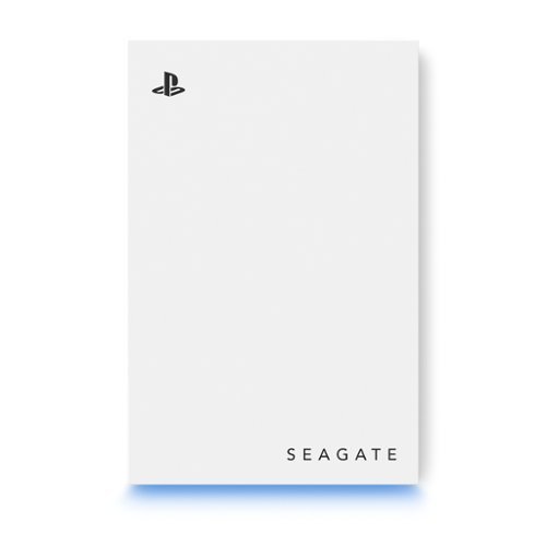 Seagate - Game Drive for PlayStation Consoles 5TB External USB 3.2 Gen 1 Portable Hard Drive with Blue LED Lighting - White-Front_Standard 