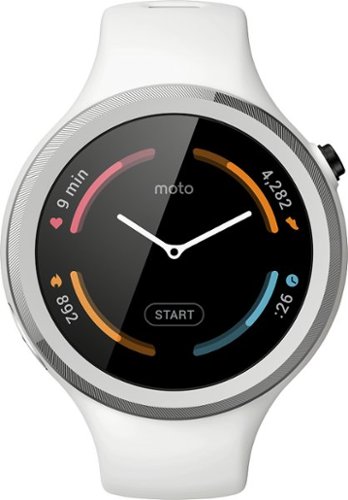 Motorola - Moto 360 Sport Smartwatch 45mm Silicone - White-Front_Standard 
