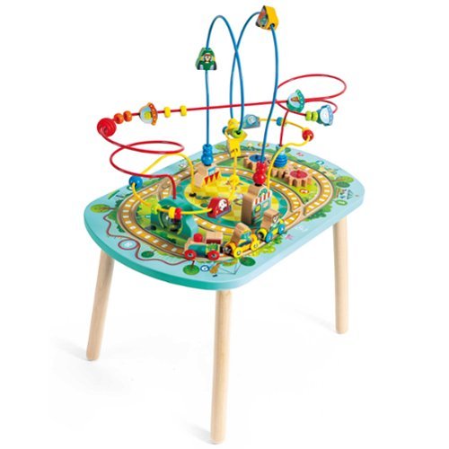 Hape - Hape: Twisting Railway Maze Table - Wooden Animal Graphics Maze Toy,18 mo+