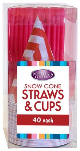  Nostalgia - Snow Cone Straws and Cups - Red/White