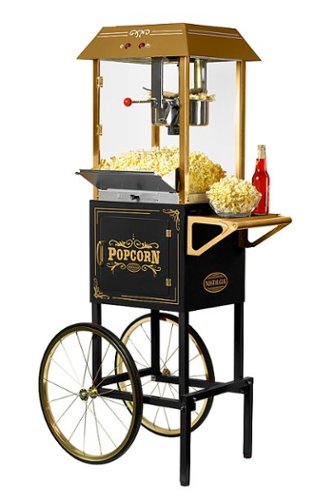  Nostalgia CCP1000BLK Vintage 10-Ounce Vintage Professional Popcorn Cart - 59 Inches Tall - Black - Black