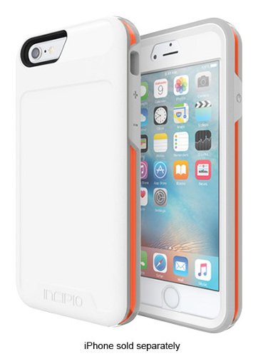 Incipio - [Performance] Series Level 5 Case for Apple® iPhone® 6 and 6s - White/Orange-Front_Standard 
